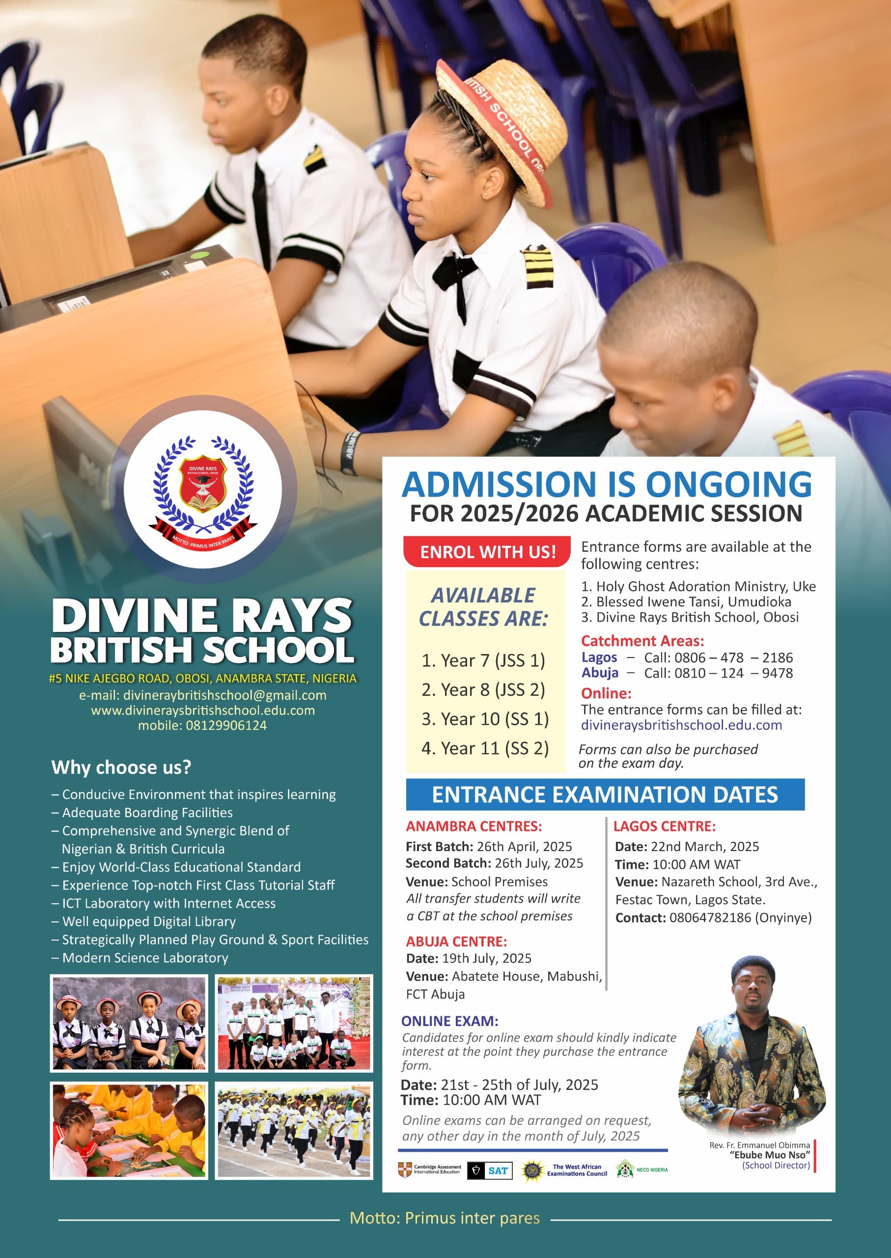 ADMISSION NOTICE: DIVINE RAYS BRITISH SCHOOL, OBOSI